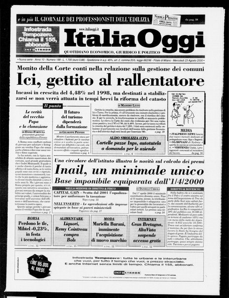 Italia oggi : quotidiano di economia finanza e politica